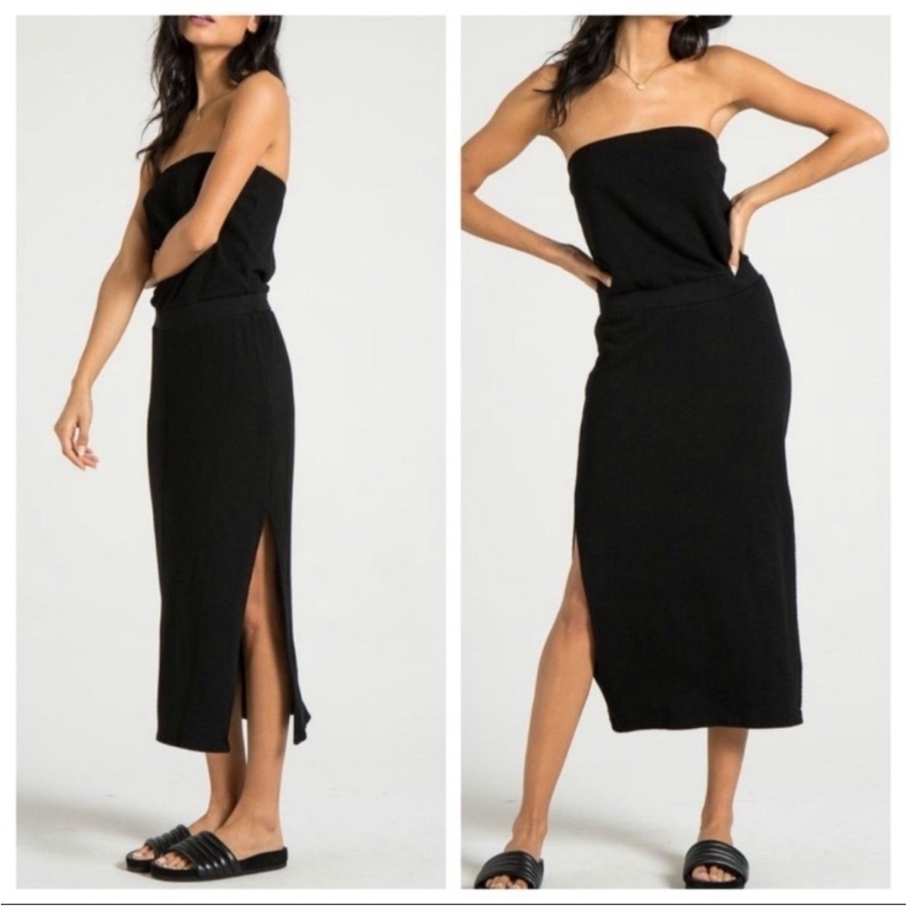 n:Philanthropy Strapless Regular Dress in Black Cat Cotton Viscose Soft Small